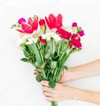2 Dozen Red and White Rose Vase