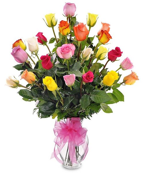 SPECIAL 2 Dozen Roses in Vase Designer Choice of Colors