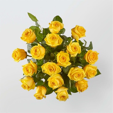 18 Long Stem Yellow Rose Bouquet